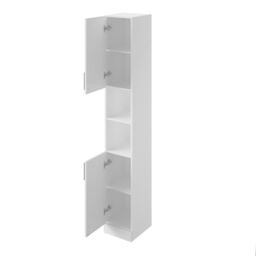 Veleka Gloss White Single Freestanding Bathroom Cabinet (H)180Cm (W)27.5Cm - thumbnail 3