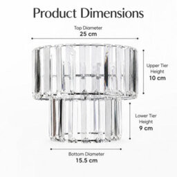 2 Tier Clear Crystal Effect Pendant Lampshade, Elegant Modern Ceiling Light Shade - thumbnail 5