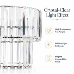 2 Tier Clear Crystal Effect Pendant Lampshade, Elegant Modern Ceiling Light Shade - thumbnail 6