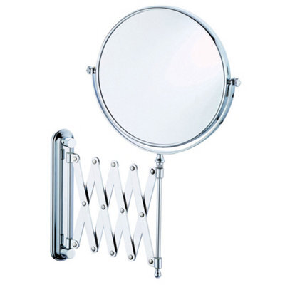 Plum&clay Kingham Bathroom Wall Mounted Chrome 3X Magnification Extendable Shaving Mirror - image 1
