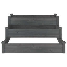 Berkfield Garden Raised Bed Grey 120X120X56 Cm Solid Wood Fir - thumbnail 4
