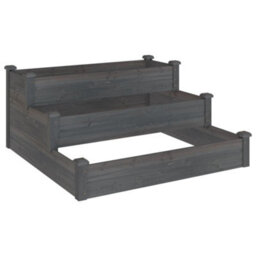 Berkfield Garden Raised Bed Grey 120X120X56 Cm Solid Wood Fir - thumbnail 2