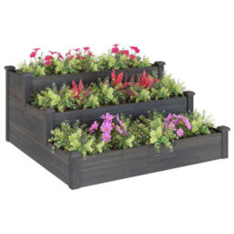 Berkfield Garden Raised Bed Grey 120X120X56 Cm Solid Wood Fir - thumbnail 3