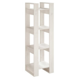 Berkfield Book Cabinet/room Divider White 41X35X125 Cm Solid Wood Pine - thumbnail 2