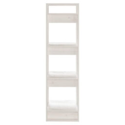 Berkfield Book Cabinet/room Divider White 41X35X125 Cm Solid Wood Pine - thumbnail 4