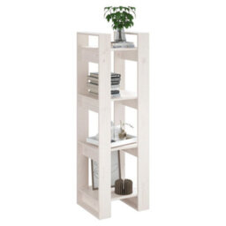 Berkfield Book Cabinet/room Divider White 41X35X125 Cm Solid Wood Pine - thumbnail 5