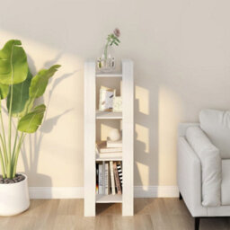 Berkfield Book Cabinet/room Divider White 41X35X125 Cm Solid Wood Pine