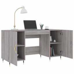 Berkfield Desk Grey Sonoma 140X50X75 Cm Engineered Wood - thumbnail 4