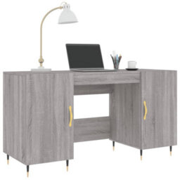Berkfield Desk Grey Sonoma 140X50X75 Cm Engineered Wood - thumbnail 3
