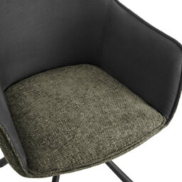 Home Detail Lisbon Fabric Swivel Dining Chair Set Of 2, Grey/green - thumbnail 4