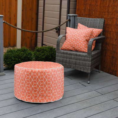 Gardenwize Home Garden Outdoor Picnic Cube Terracotta Inflatable Ottoman Pouf Stool Chair