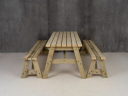 Arbor Garden Solutions Victoria Wooden Picnic Bench And Table Set, Outdoor Dining Set (5Ft, Natural Finish) - thumbnail 3