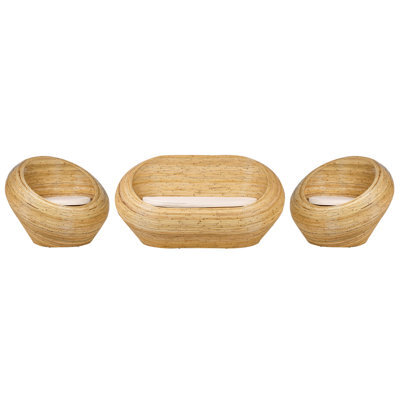 Beliani Garden Sofa Set 4 Seater Maiori Rattan Natural - image 1