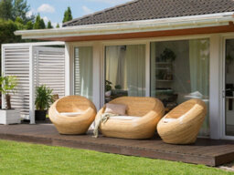 Beliani Garden Sofa Set 4 Seater Maiori Rattan Natural - thumbnail 2