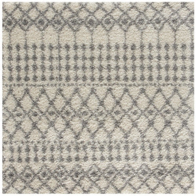 The Rugs Soft Moroccan Diamond Shaggy Rugs And Runners High Pile Ivory And Grey Living Room Kitchen Hallway 1000 - image 1