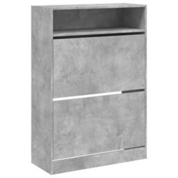 Walplus Shoe Cabinet With 2 Flip-Drawers Concrete Grey 80X34X116 Cm - thumbnail 2
