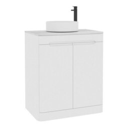Royal Bathrooms Venice 700mm Gloss White Freestanding Bathroom Countertop Vanity Unit 2 Door With Art Basin - thumbnail 7