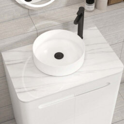 Royal Bathrooms Venice 700mm Gloss White Freestanding Bathroom Countertop Vanity Unit 2 Door With Art Basin - thumbnail 6