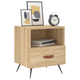Berkfield Bedside Cabinets 2 Pcs Sonoma Oak 40X35X47.5 Cm Engineered Wood - thumbnail 3