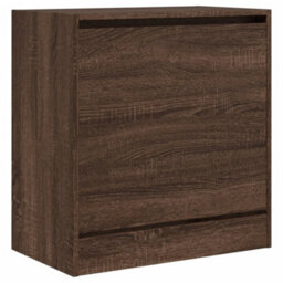 Berkfield Shoe Cabinet Brown Oak 60X34X63.5 Cm Engineered Wood - thumbnail 4