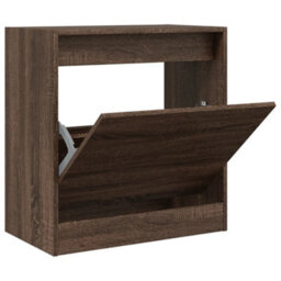 Berkfield Shoe Cabinet Brown Oak 60X34X63.5 Cm Engineered Wood - thumbnail 2