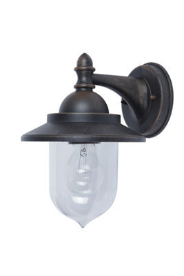 GoodHome Kaltag Fixed Matt Rusted Mains-Powered Outdoor Wall Light (Dia)17.7Cm - image 1