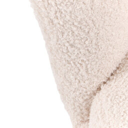 Wyld And Coco Kids Armchair Light Beige Bouclé Upholstery Shell Backrest Wooden Legs - thumbnail 8