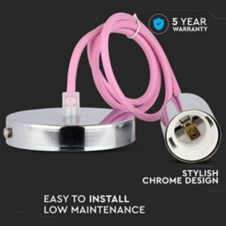Vt-7338 Chrome Metal Cup Pendant Light-Pink - thumbnail 7