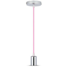 Vt-7338 Chrome Metal Cup Pendant Light-Pink - thumbnail 2