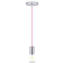 Vt-7338 Chrome Metal Cup Pendant Light-Pink - thumbnail 3
