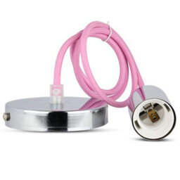 Vt-7338 Chrome Metal Cup Pendant Light-Pink - thumbnail 4