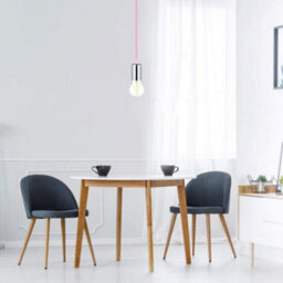 Vt-7338 Chrome Metal Cup Pendant Light-Pink - thumbnail 5