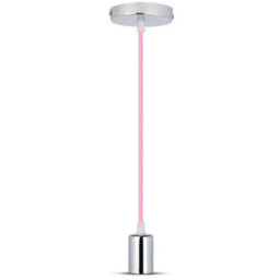 Vt-7338 Chrome Metal Cup Pendant Light-Pink - thumbnail 1
