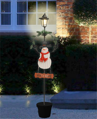 Groundlevel Indoor / Outdoor 114Cm Tall Christmas Lantern Light - Snowman - image 1