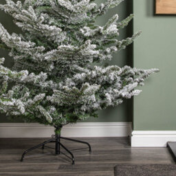 Samuel Alexander 7Ft (2.1M) Snowy Green & White Everlands Liberty Spruce Christmas Tree With Metal Stand - thumbnail 6