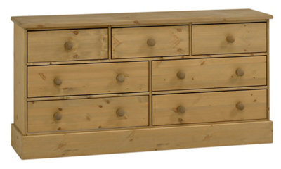 Compton Waxed Pine Effect Pine 7 Drawer Chest Of Drawers (H)739mm (W)1459mm (D)400mm