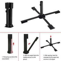 Heavy-Duty Cross Frame Metal Parasol Base - thumbnail 6