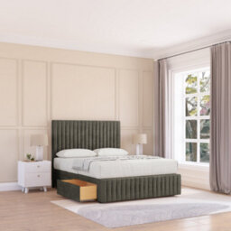 "Sloomy 3Ft Madison Divan Bed Base Pewter Dumfries 2 Drawers, 12"" Footboard & 26"" Struts Headboard - Single" - thumbnail 1