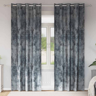 Walplus Curtain With Curtains 2 Pcs Silver Grey 225 X 140 Cm Velvet - image 1