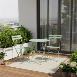 Living And Home Green 3-Piece Outdoor Folding Bistro Set