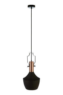 Orsina Medium Pendant Light In Black And Copper, Contemporary Hanging Ceiling Light, Industrial Pendant Lighting - image 1