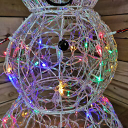 Samuel Alexander Premier   90Cm Lit Soft Acrylic Christmas Snowman With 80 Multi Led - thumbnail 5