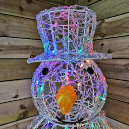 Samuel Alexander Premier   90Cm Lit Soft Acrylic Christmas Snowman With 80 Multi Led - thumbnail 4