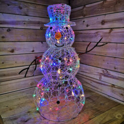 Samuel Alexander Premier   90Cm Lit Soft Acrylic Christmas Snowman With 80 Multi Led - thumbnail 1