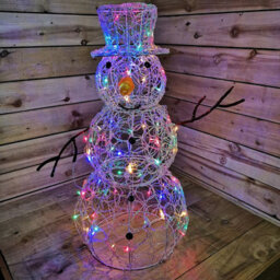 Samuel Alexander Premier   90Cm Lit Soft Acrylic Christmas Snowman With 80 Multi Led - thumbnail 3