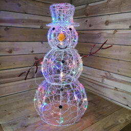 Samuel Alexander Premier   90Cm Lit Soft Acrylic Christmas Snowman With 80 Multi Led - thumbnail 2