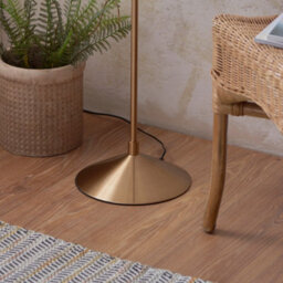 Luminosa Lighting Luminosa Wriggle Floor Lamp With Tapered Shade Brushed Aged Brass Plate, Natural Raffia, 1X E27 - thumbnail 5