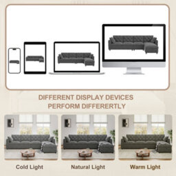 Merax L-Shaped Sectional Sofa, 4-Seater Corner Sofa With Reversible Storage Chaise & Magazine Pockets, Grey - thumbnail 6