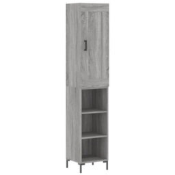 Berkfield Highboard Grey Sonoma 34.5X34X180 Cm Engineered Wood - thumbnail 2