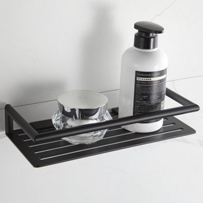 Showerdrape Verso Stainless Steel Black Rectangular Shower Basket - image 1